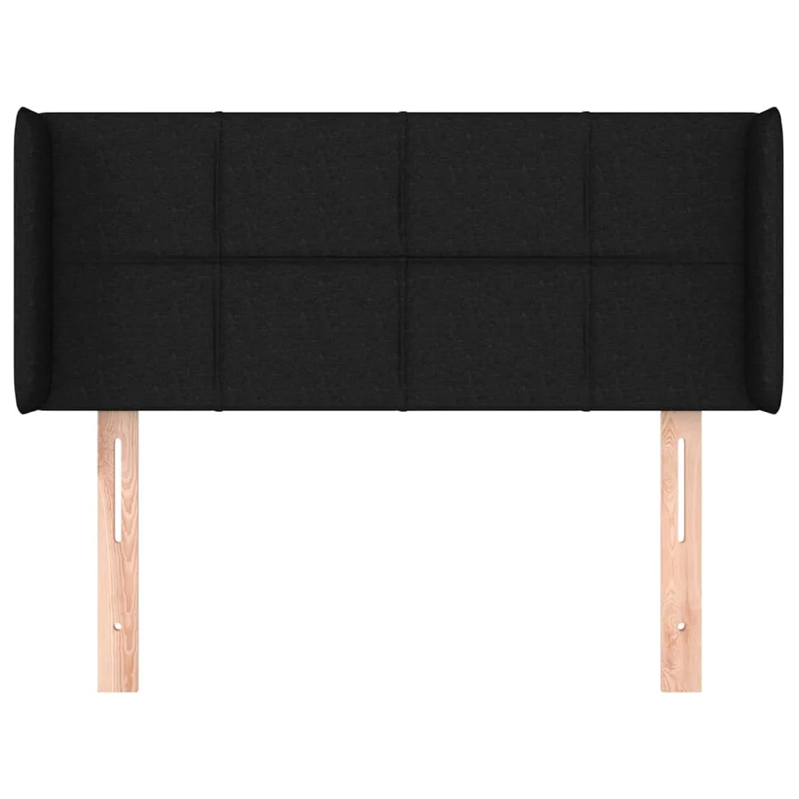 Tête de lit avec oreilles Noir 93x16x78/88 cm Tissu - 3