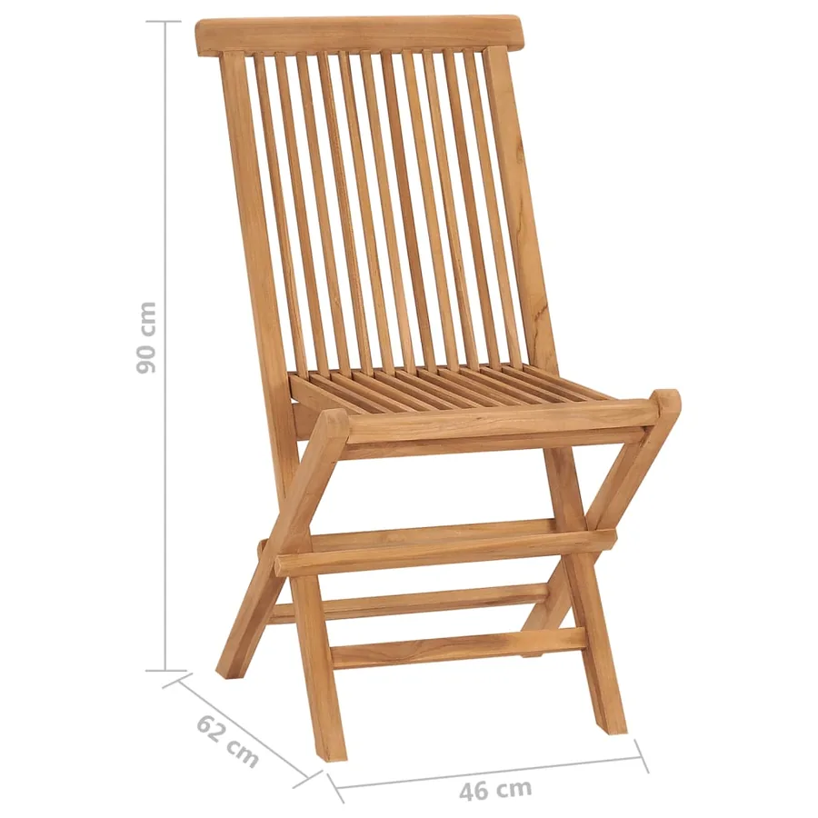 Chaises pliables de jardin lot de 6 Bois de teck solide - 9