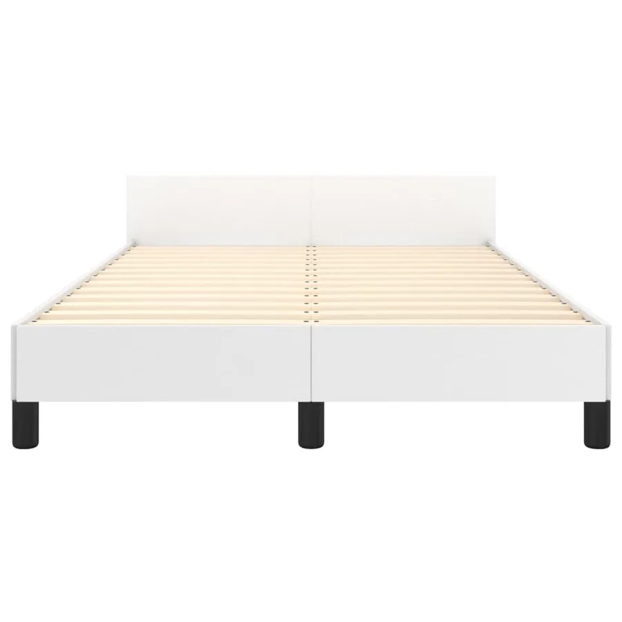 Cadre de lit sans matelas blanc 120x200 cm similicuir - 6