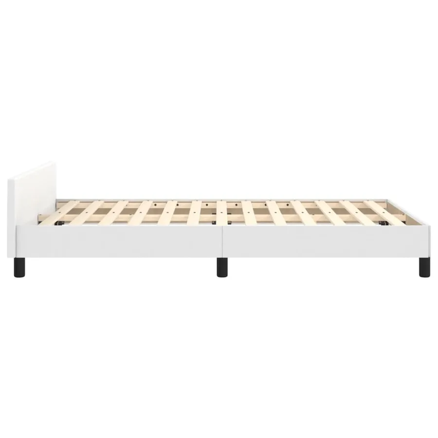 Cadre de lit sans matelas blanc 120x200 cm similicuir - 7