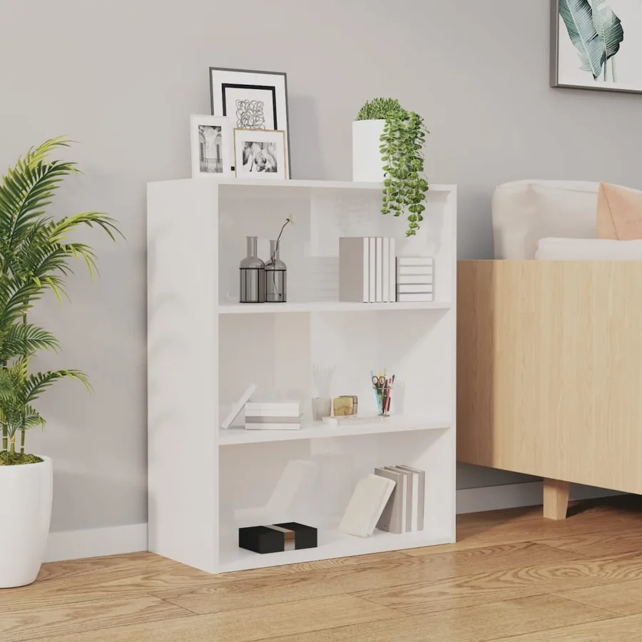 Armoire murale suspendue Blanc brillant 69,5x32,5x90 cm - 3