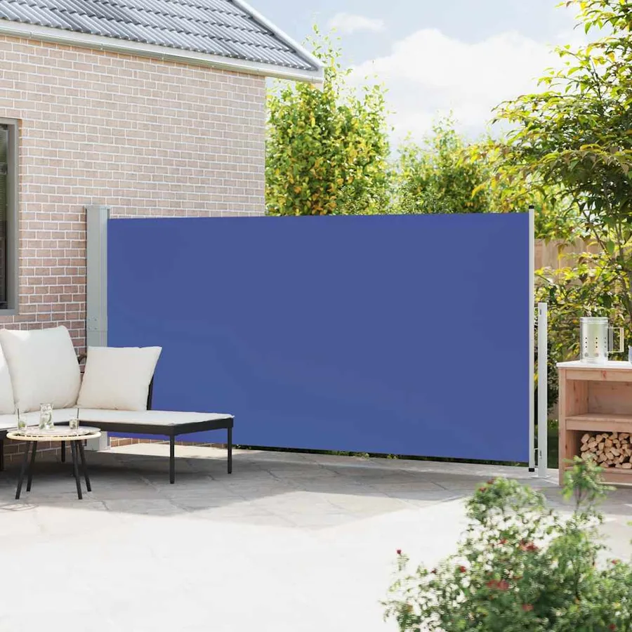 Auvent latéral rétractable de patio 180x500 cm Bleu - 3