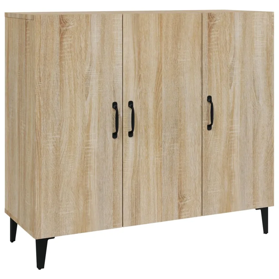 Buffet chêne sonoma 90x34x80 cm bois d'ingénierie - 2