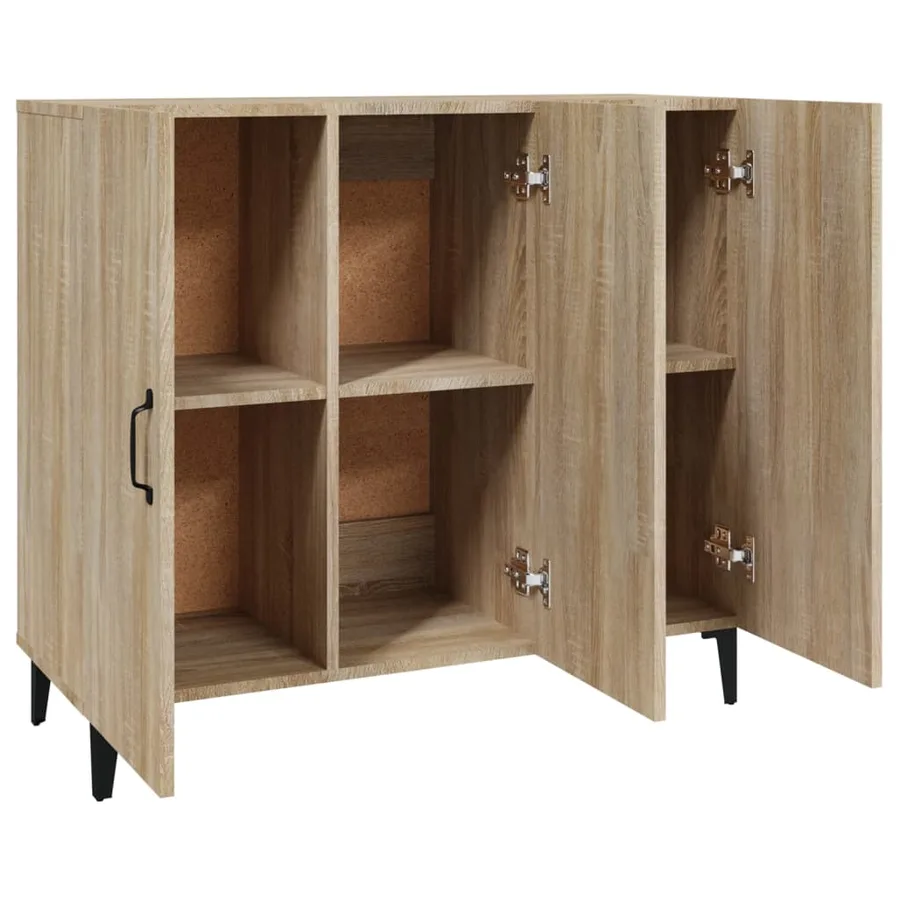 Buffet chêne sonoma 90x34x80 cm bois d'ingénierie - 7