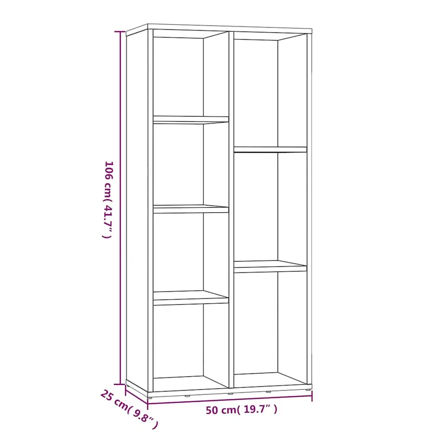 Armoire à livres Sonoma gris 50x25x106 cm - 11