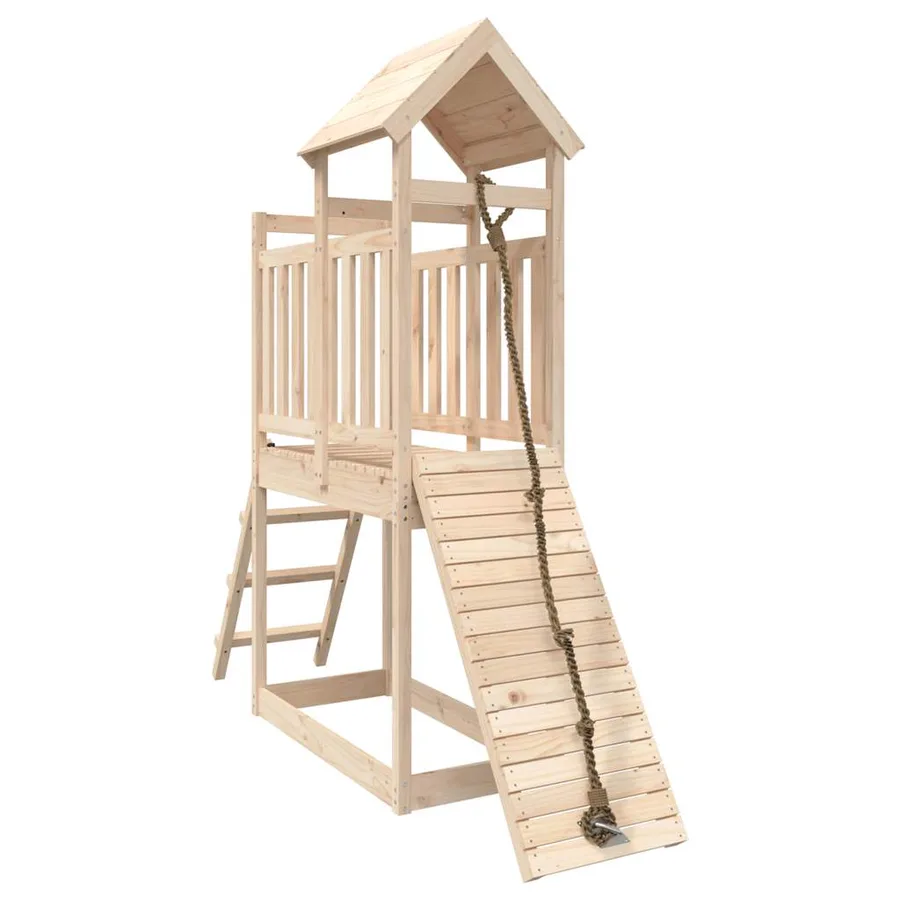 Maisonnette de jeu avec mur d'escalade bois massif de pin - 2