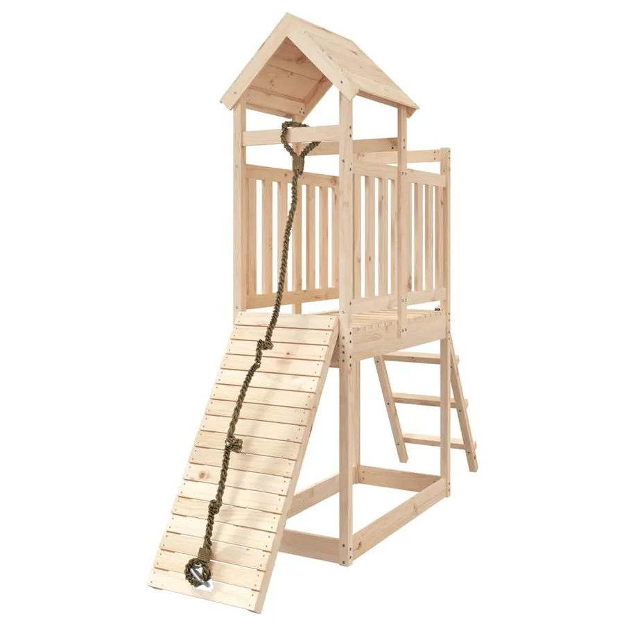 Maisonnette de jeu avec mur d'escalade bois massif de pin - 3