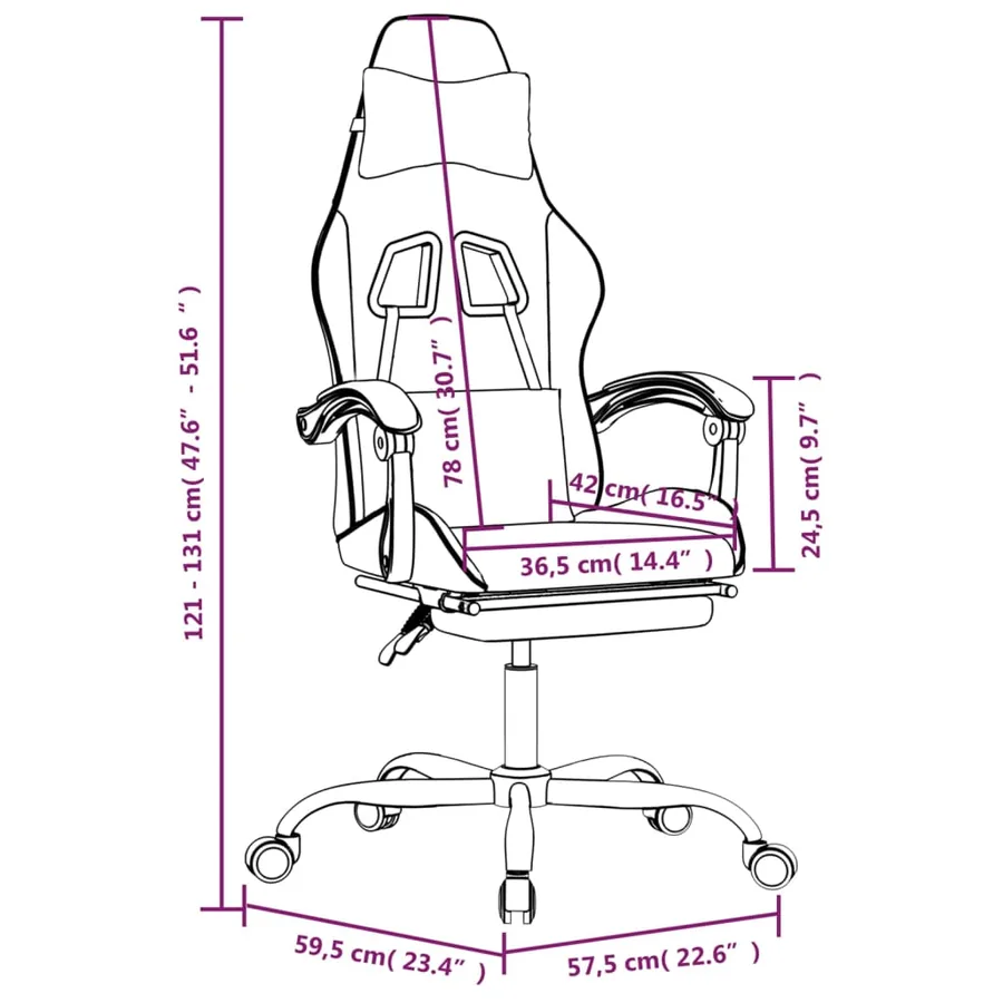 Chaise de jeu avec repose-pied Noir et vert Similicuir - 15