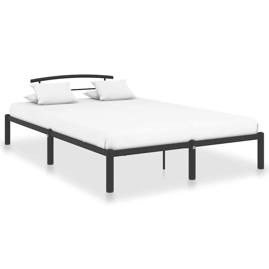 Cadre de lit sans matelas noir métal 120x200 cm