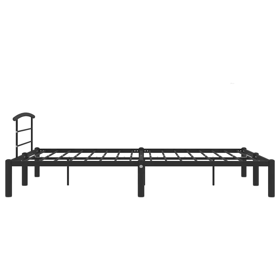 Cadre de lit sans matelas noir métal 120x200 cm - 4