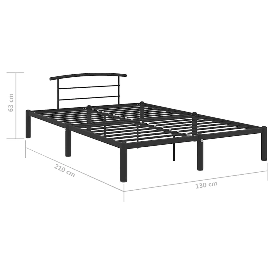 Cadre de lit sans matelas noir métal 120x200 cm - 7