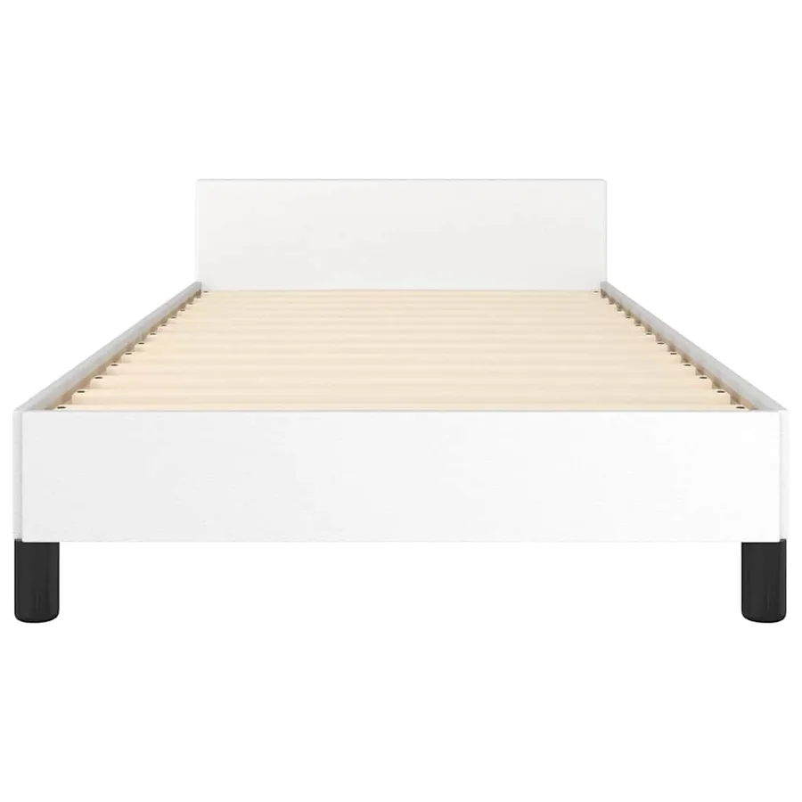 Cadre de lit avec tête de lit sans matelas blanc 80x200 cm - 5