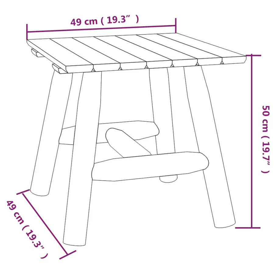Table d'appoint 49x49x50 cm bois massif d'épicéa - 6