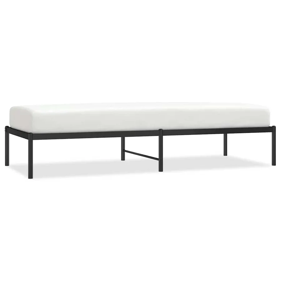 Cadre de lit métal sans matelas noir 75x190 cm - 2
