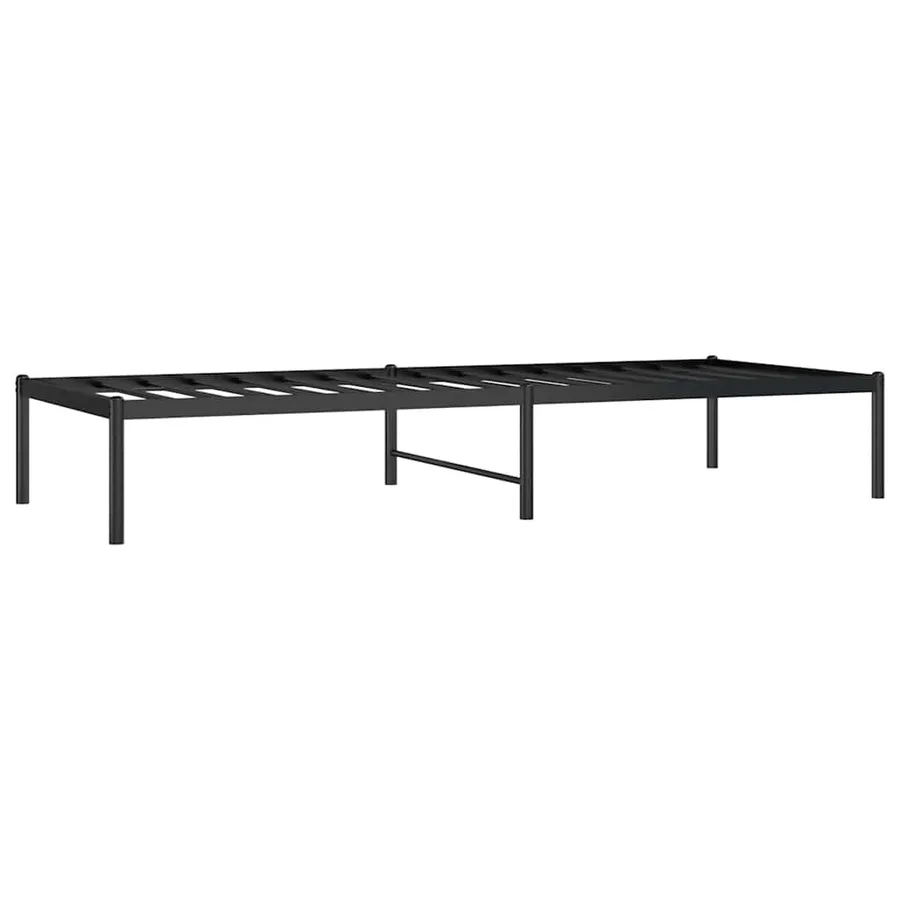 Cadre de lit métal sans matelas noir 75x190 cm - 3