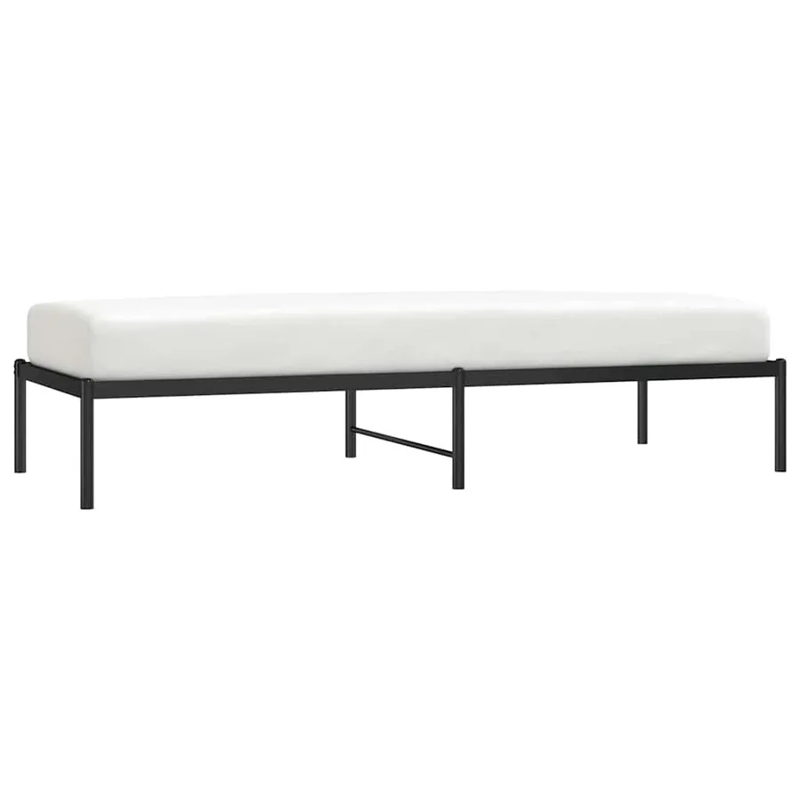 Cadre de lit métal sans matelas noir 75x190 cm - 4