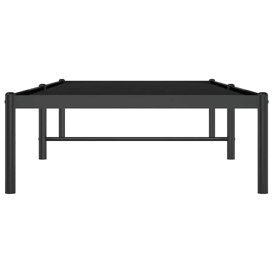 Cadre de lit métal sans matelas noir 75x190 cm - 5