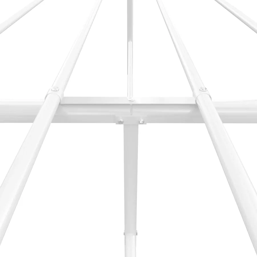Cadre de lit métal sans matelas et pied de lit blanc 120x190 cm - 8
