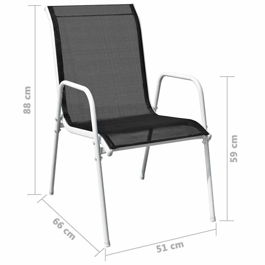 Ensemble de bistro 3 pcs Acier Noir - 11