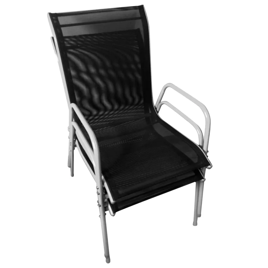 Ensemble de bistro 3 pcs Acier Noir - 8