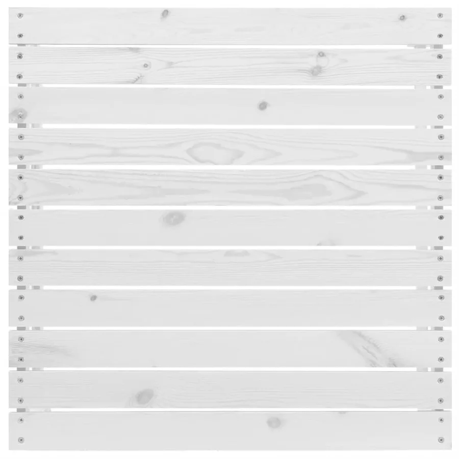Salon de jardin 9 pcs Blanc Bois de pin massif - 15