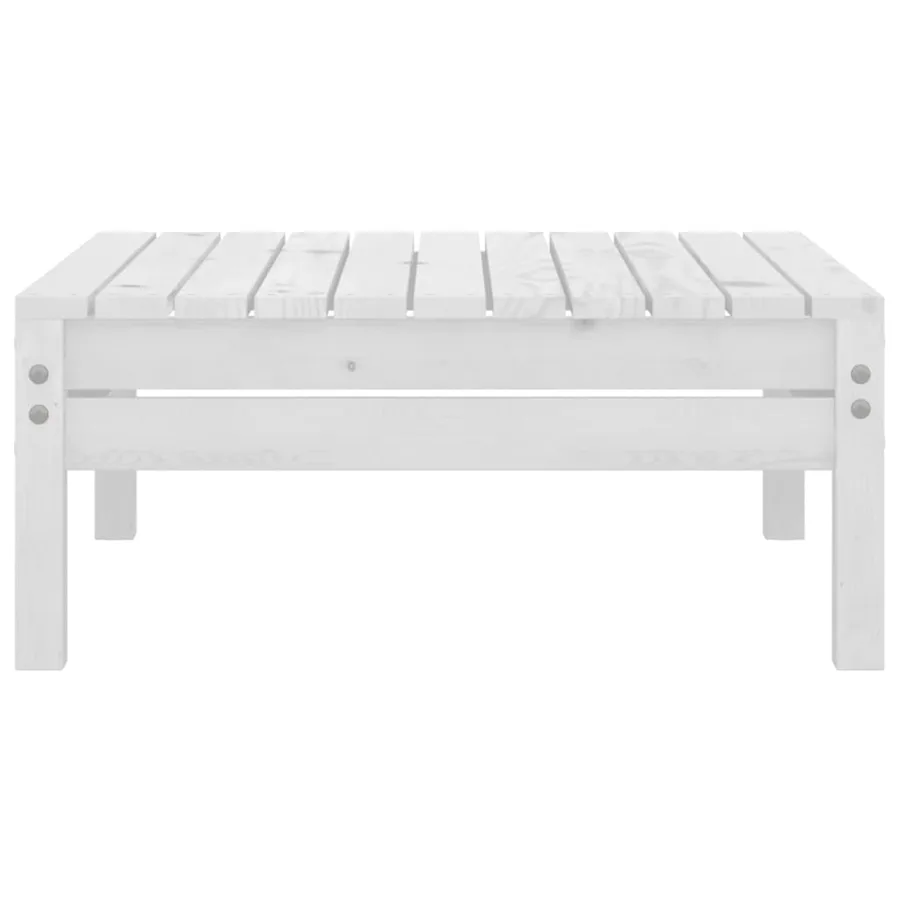 Salon de jardin 9 pcs Blanc Bois de pin massif - 9
