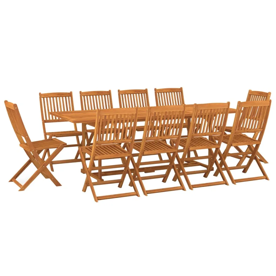 Ensemble à manger de jardin 11 pcs 220x90x75 cm bois d'acacia - 2
