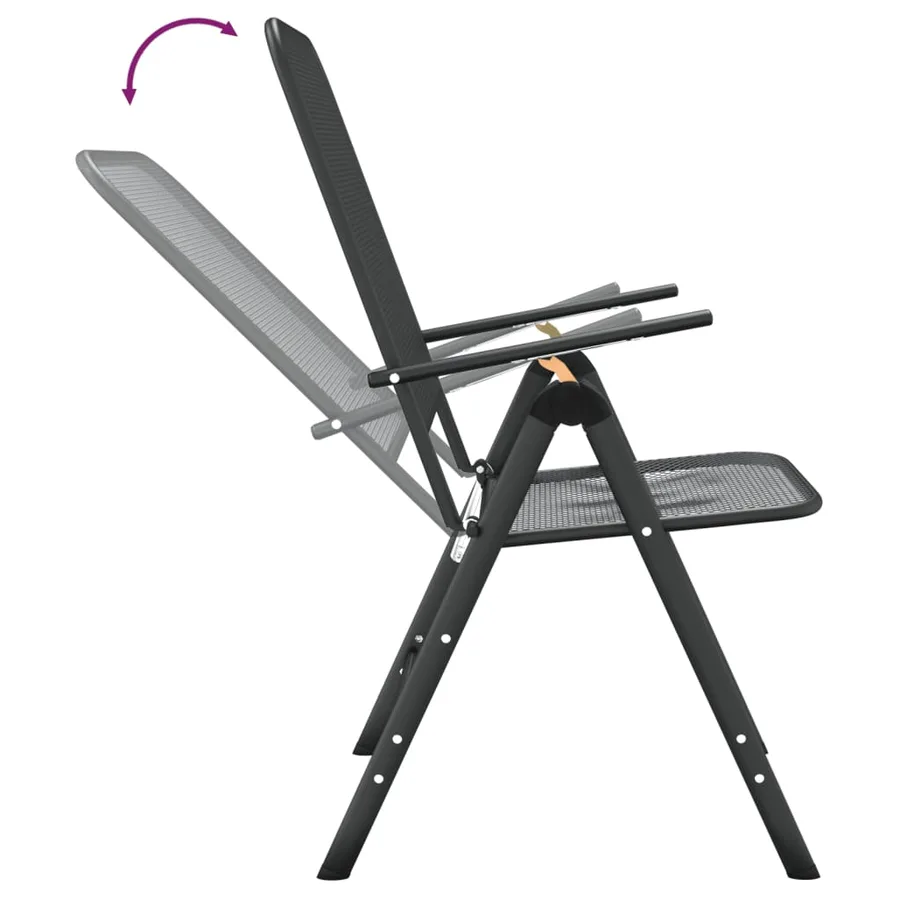 Ensemble à manger de jardin 5 pcs Maille Métal Anthracite - 9