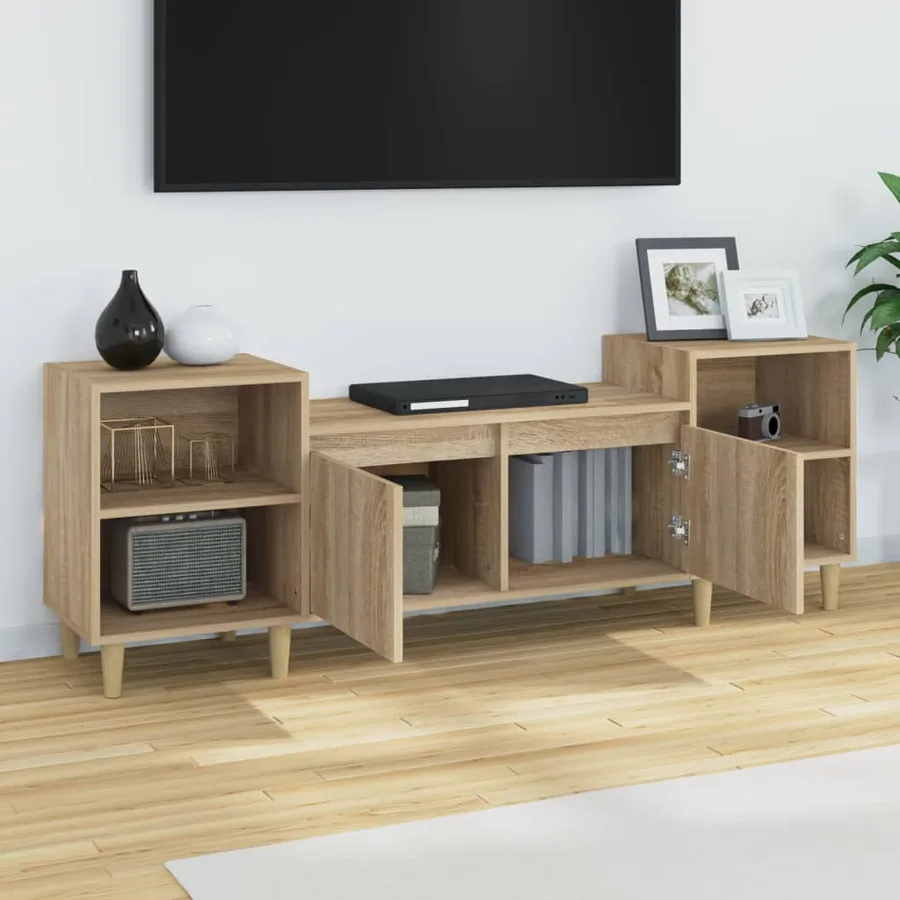 Meuble TV Chêne sonoma 160x35x55 cm Bois d'ingénierie - 4