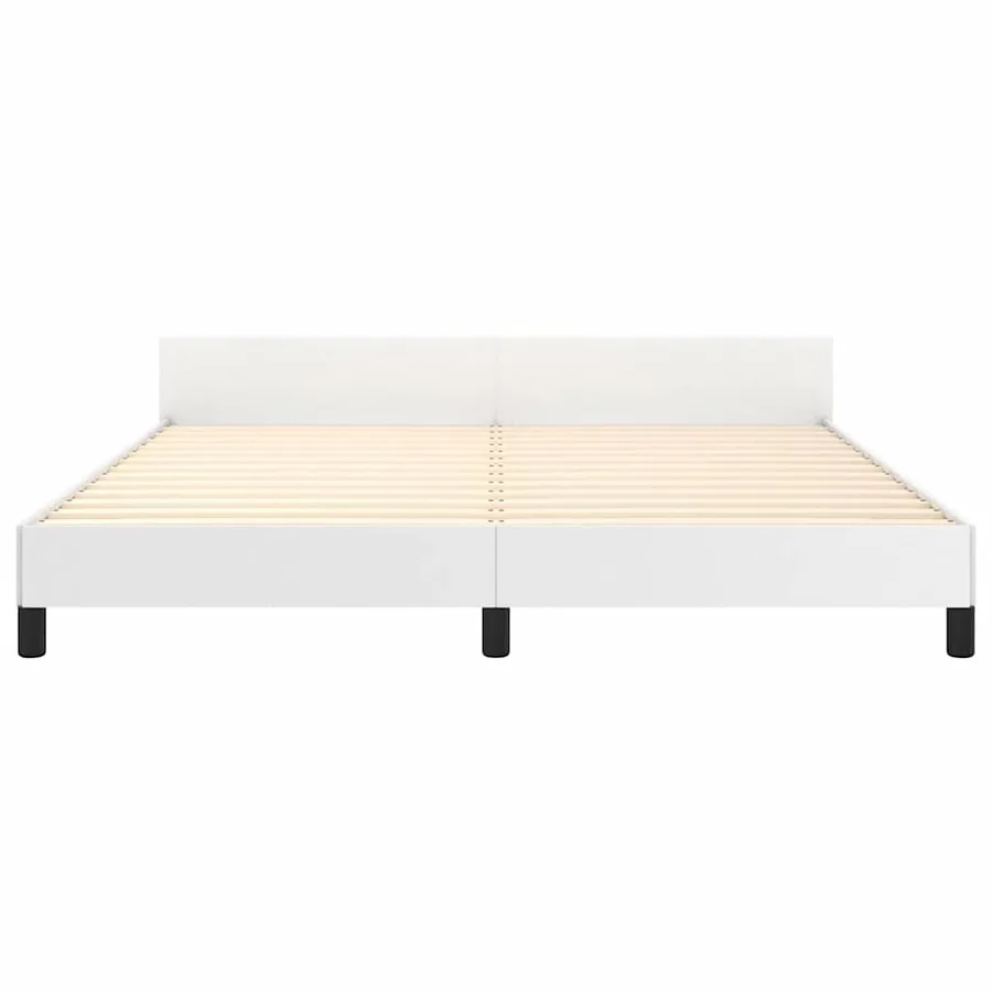 Cadre de lit avec tête de lit sans matelas blanc 180x200 cm - 5