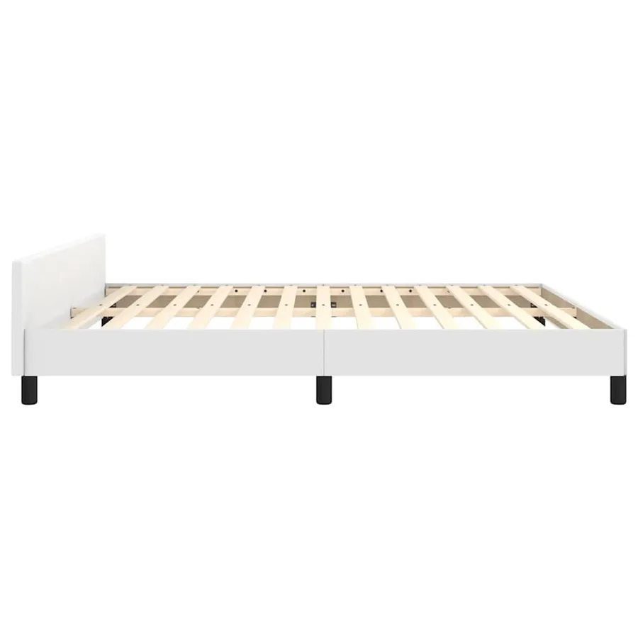 Cadre de lit avec tête de lit sans matelas blanc 180x200 cm - 6