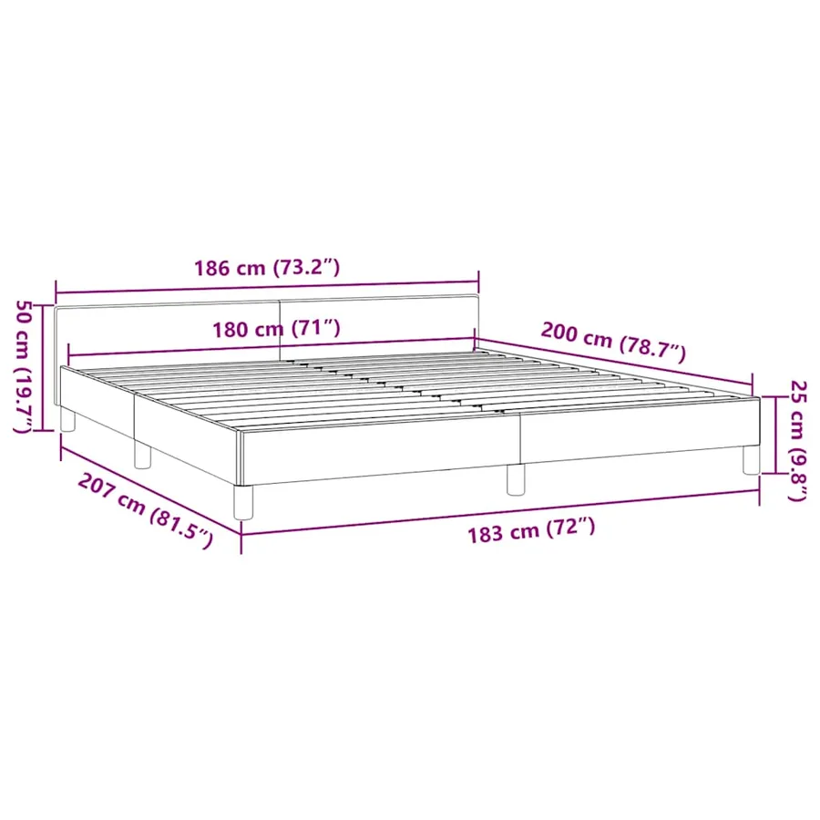 Cadre de lit avec tête de lit sans matelas blanc 180x200 cm - 9