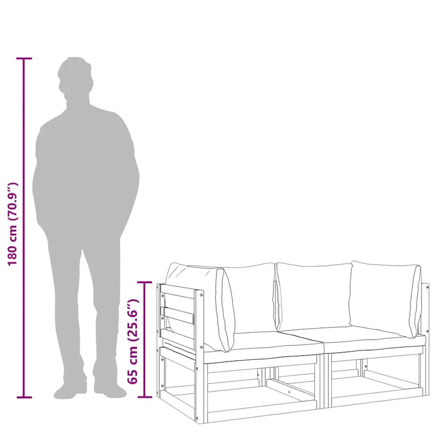 Canapés d'angle sectionnels 2 pcs coussins gris clair acacia - 9
