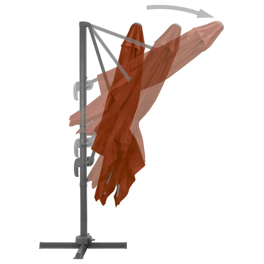 Parasol de jardin en porte-à-faux avec mât en aluminium - 4