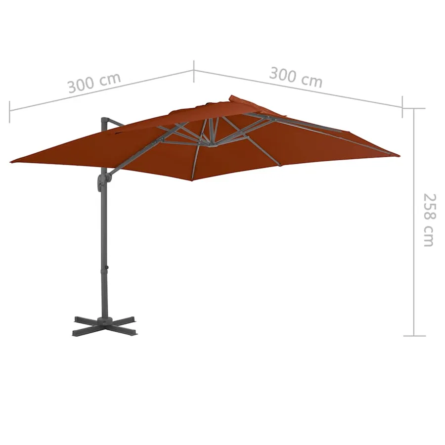Parasol de jardin en porte-à-faux avec mât en aluminium - 8