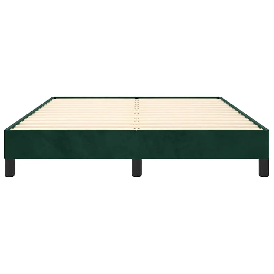 Cadre de lit sans matelas vert foncé 140x190 cm velours - 5