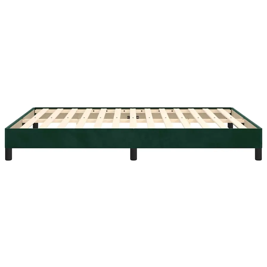Cadre de lit sans matelas vert foncé 140x190 cm velours - 6