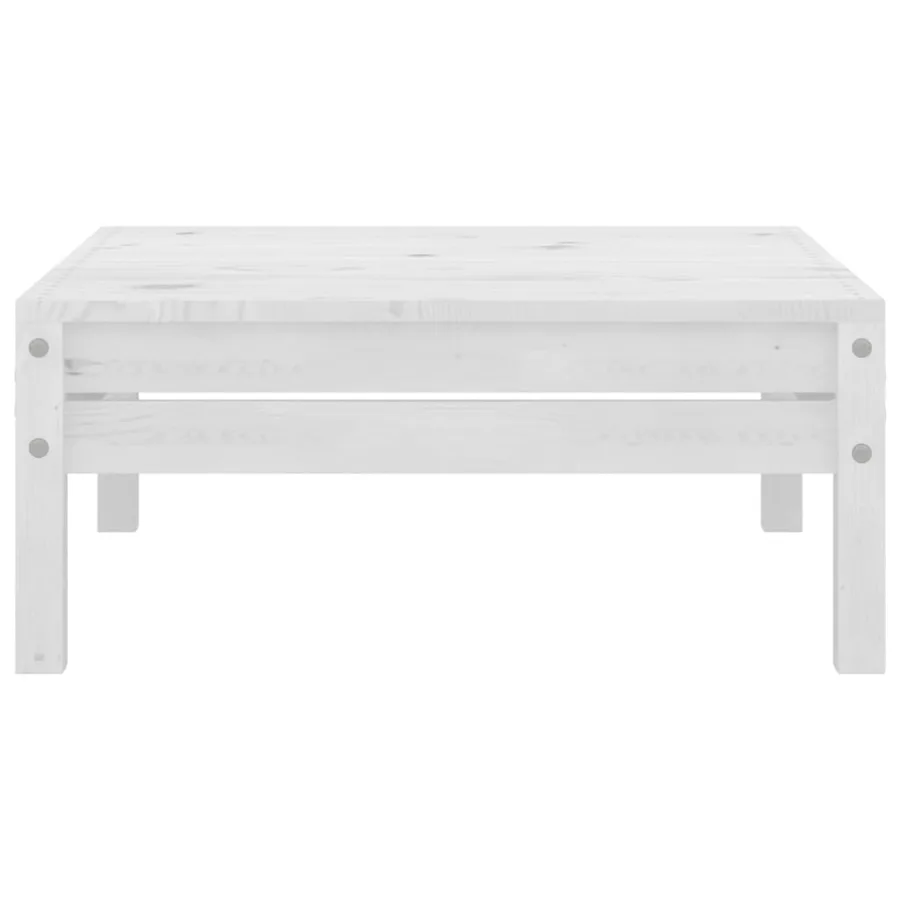 Salon de jardin 7 pcs Blanc Bois de pin massif - 14