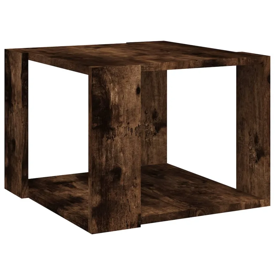 Table basse Chêne fumé 40x40x30 cm Bois d'ingénierie - 2