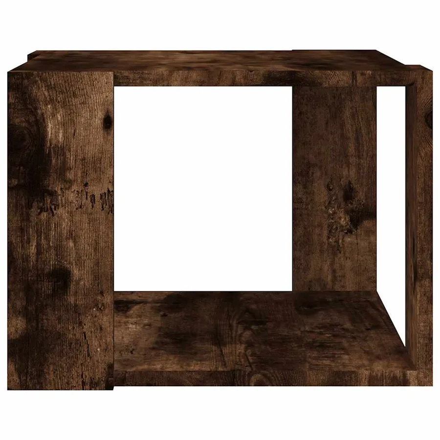 Table basse Chêne fumé 40x40x30 cm Bois d'ingénierie - 5