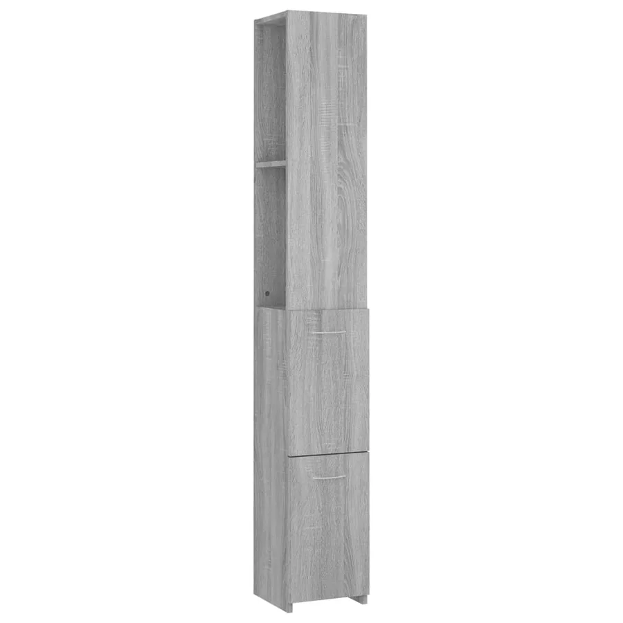 Armoire de bain sonoma gris 25x26,5x170 cm bois d'ingénierie - 2