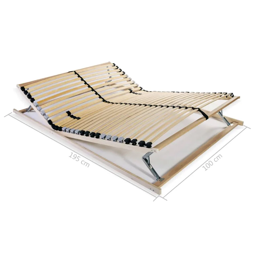 Sommier à lattes sans matelas avec 28 lattes 7 zones 100x200 cm - 9
