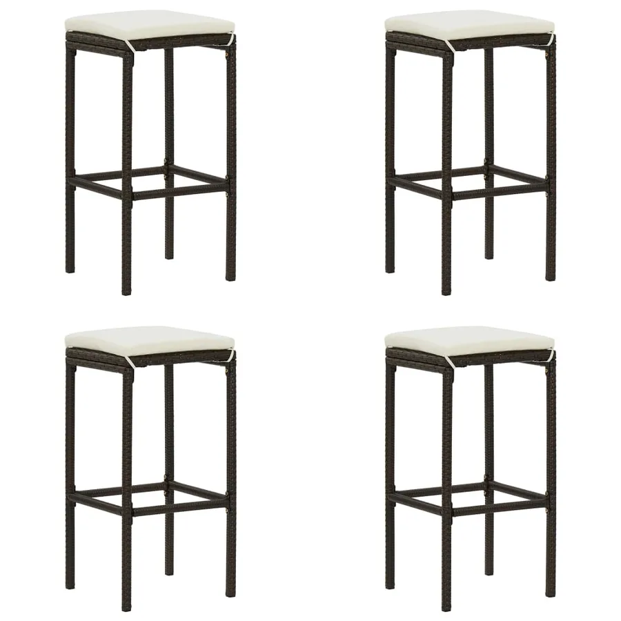 Ensemble de bar de jardin avec coussins 5 pcs Marron - 3