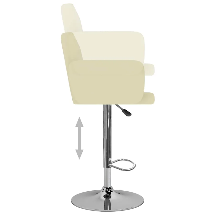 Tabourets de bar lot de 2 crème similicuir - 5