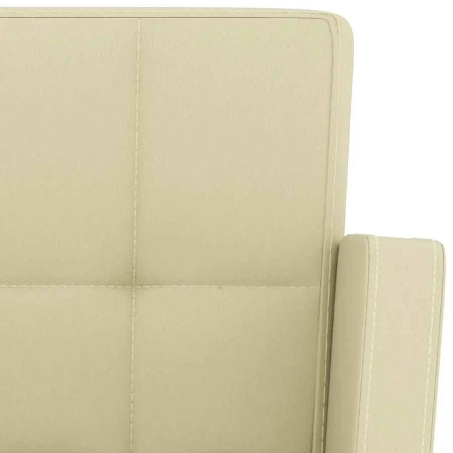 Tabourets de bar lot de 2 crème similicuir - 7