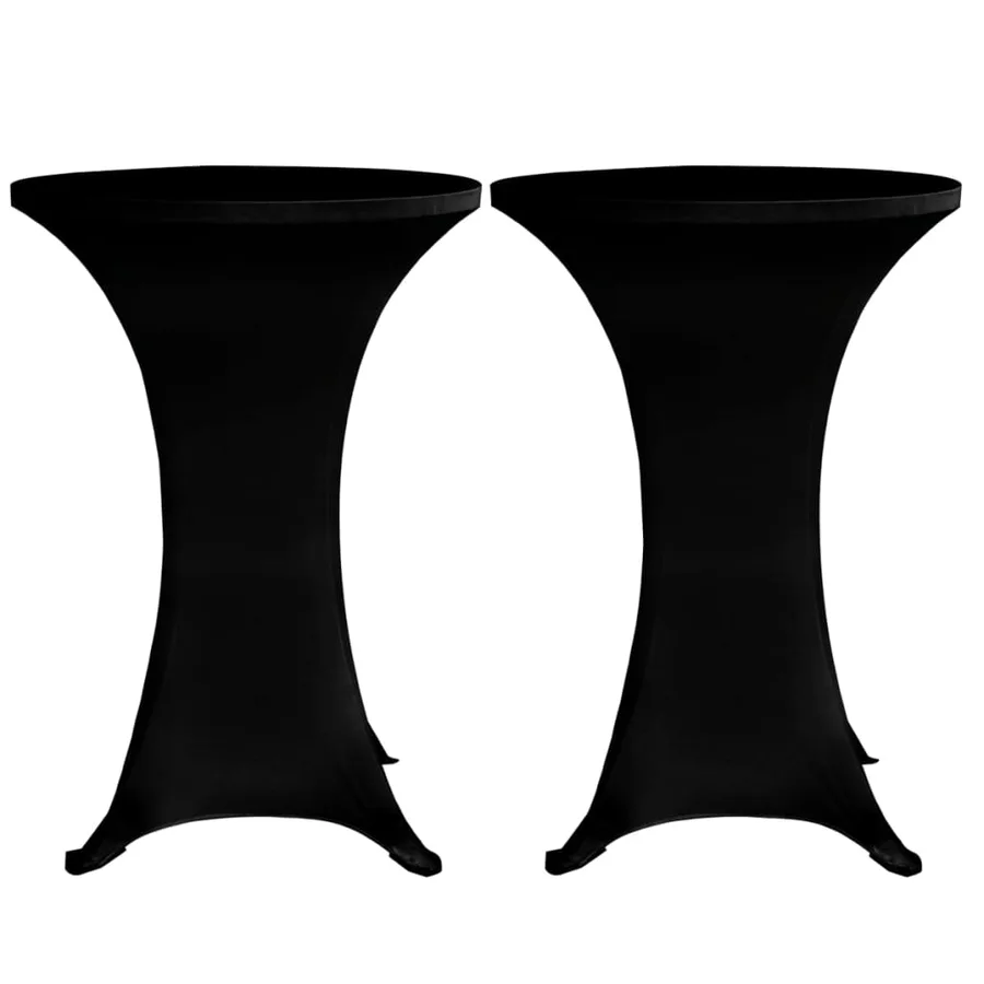 Housses élastiques de table Ø 60 cm Noir 4 pcs - 3