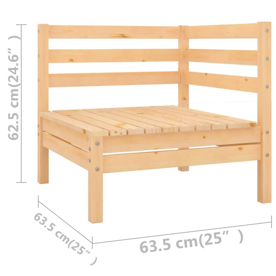 Salon de jardin 8 pcs Bois de pin massif - 10
