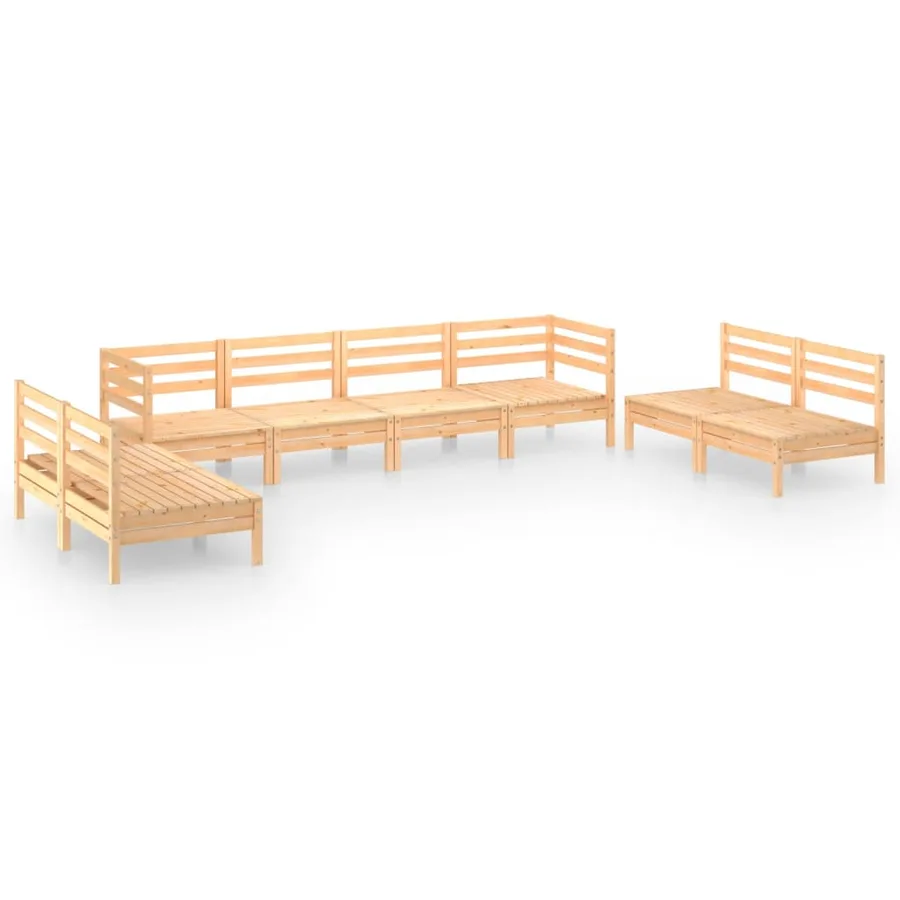Salon de jardin 8 pcs Bois de pin massif - 2