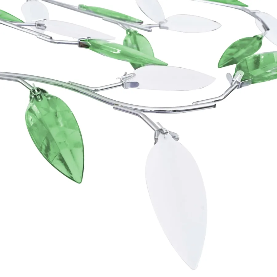 Plafonnier à bras en cristal acrylique 5 ampoules E14 Vert - 4