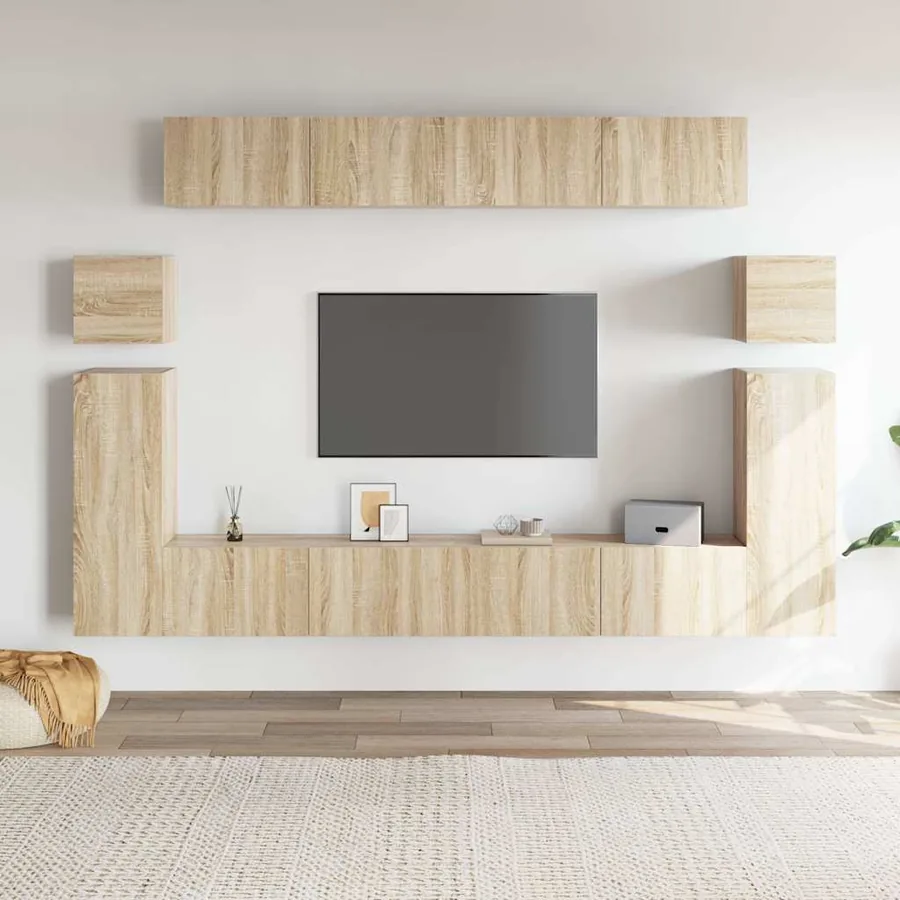 Ensemble de meubles TV 8 pcs Chêne sonoma Bois d'ingénierie